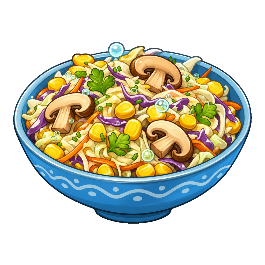 Airy Corn Mushroom Slaw