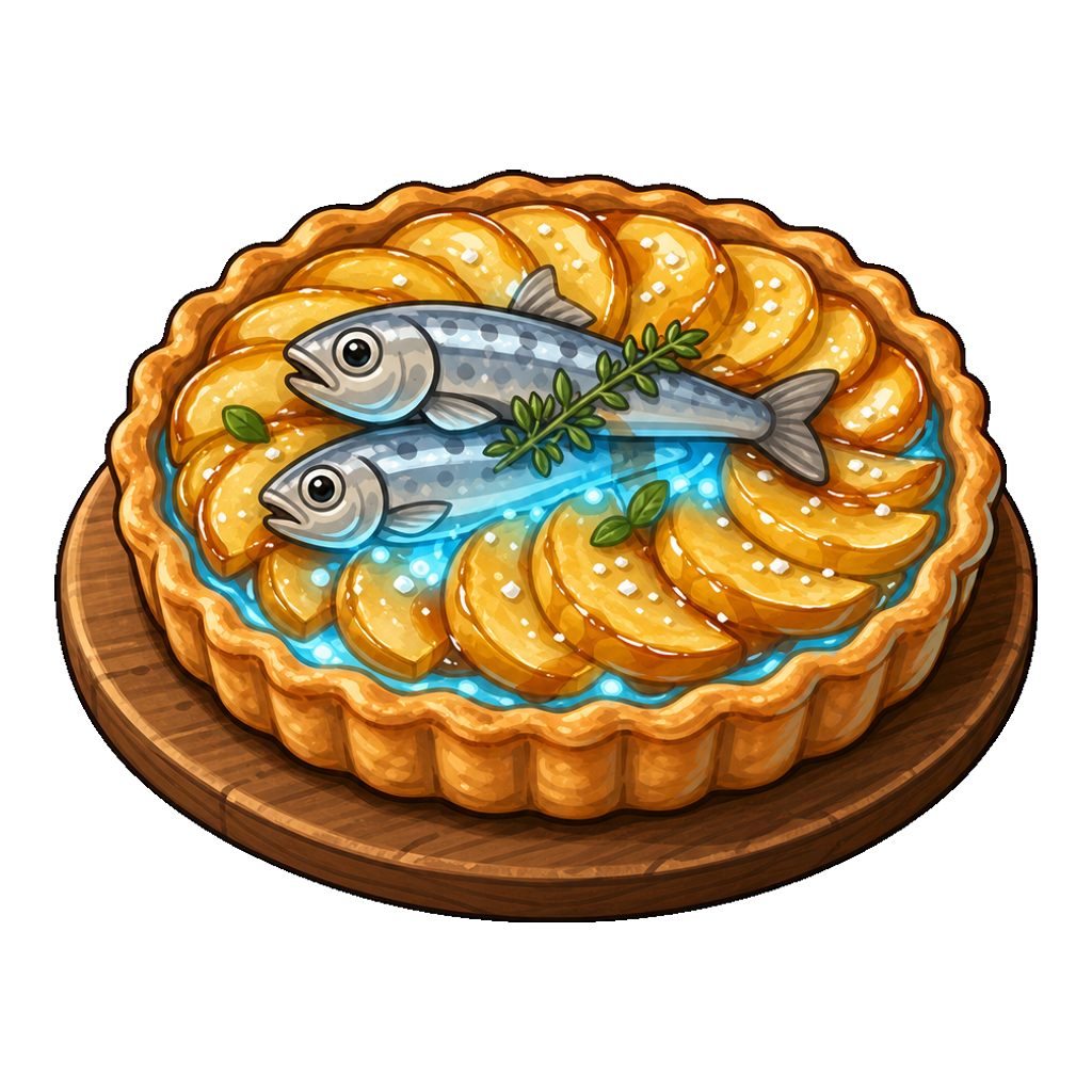 Blue-Glow Apple Sardine Tart
