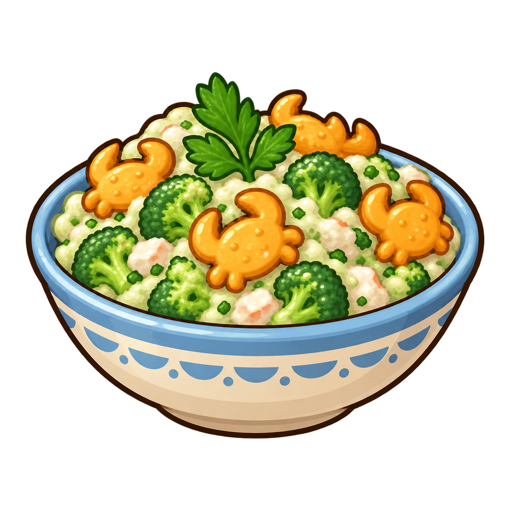 Broccoli Crab Cracker Toss