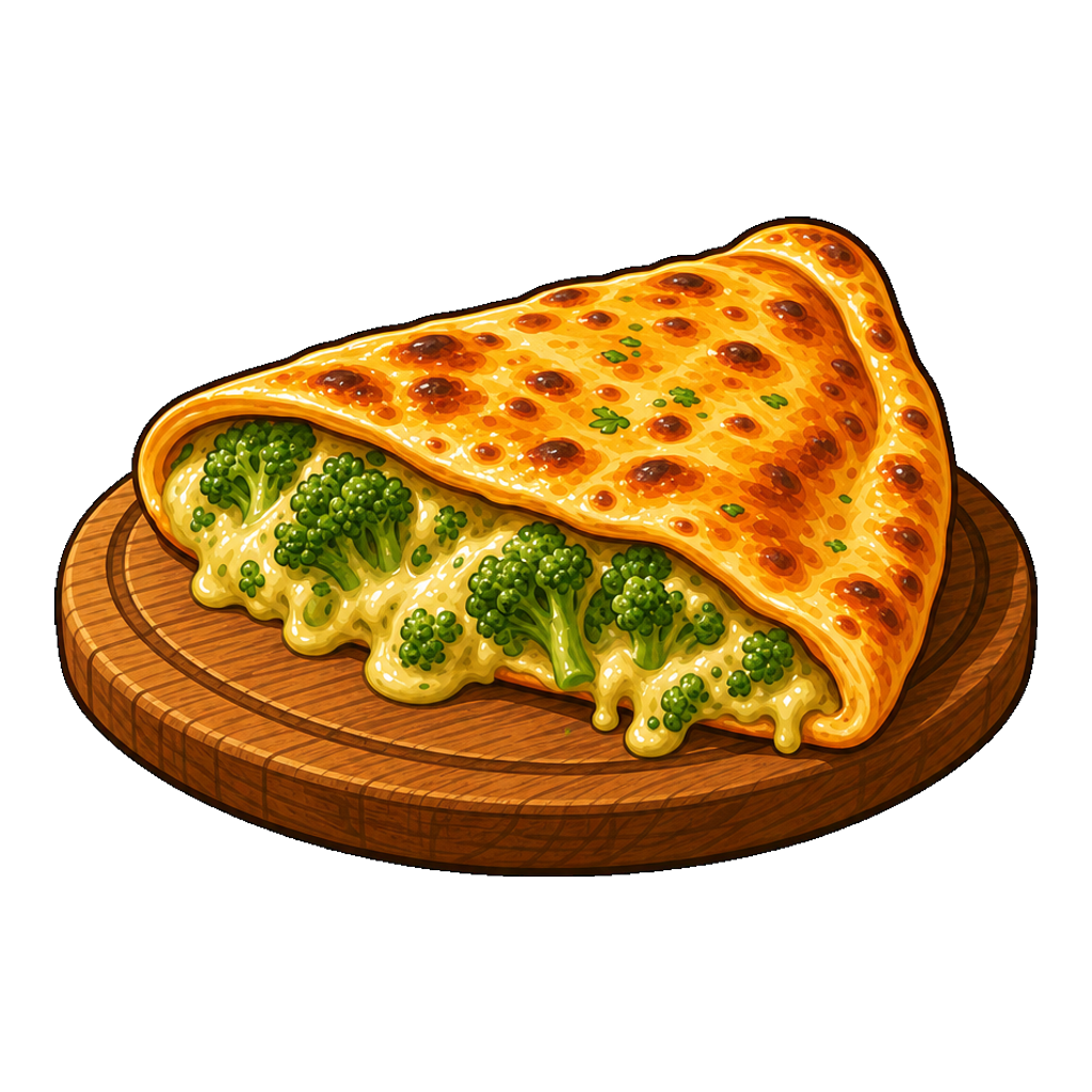 Broccoli Melt Pizza Fold