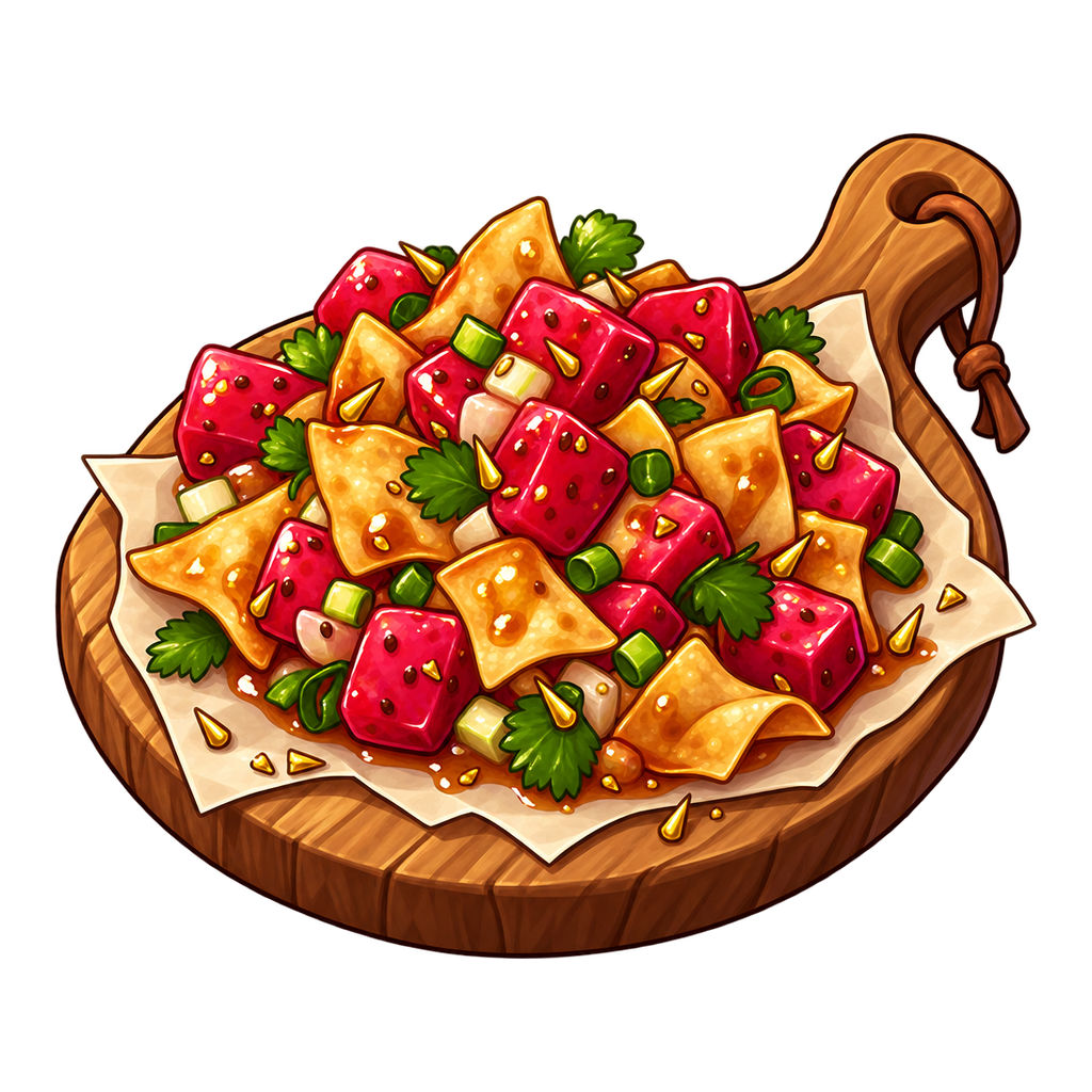 Cactus Pear Wonton Chop