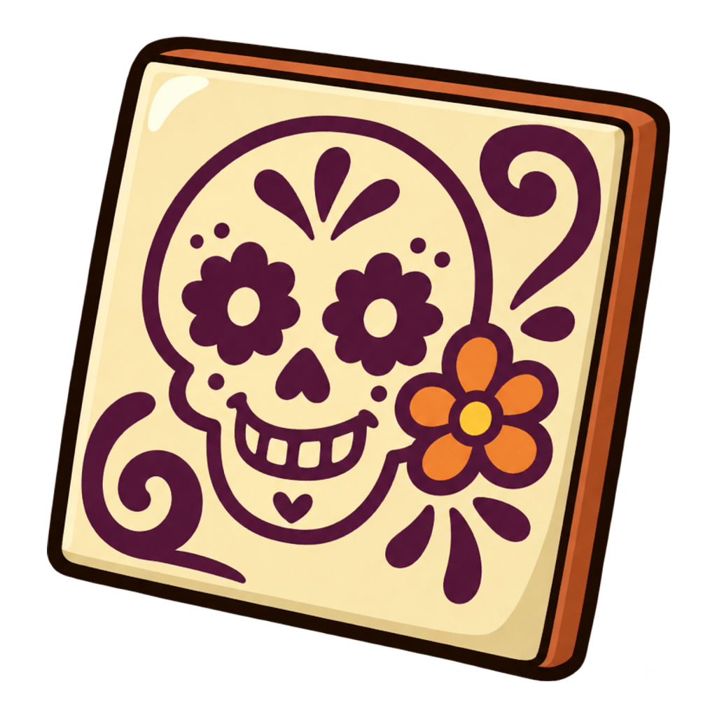 Calavera Art Tile Display Replica Calavera Art Tile Display Replica