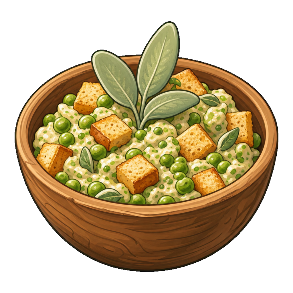 Cloudloft Pea Crouton Toss