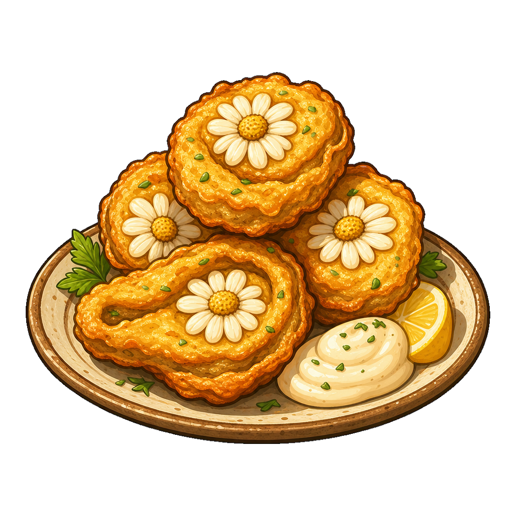 Daisy-Knotted Eel Fritter