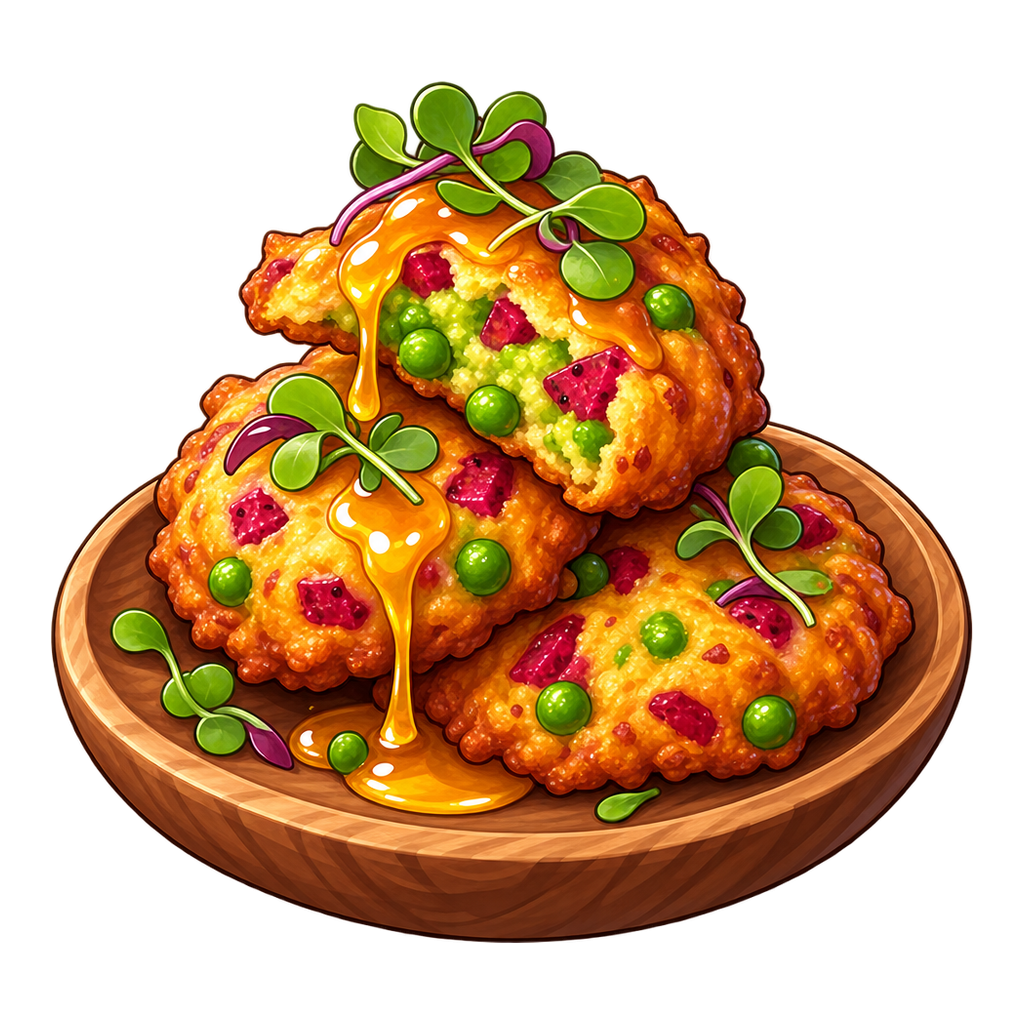 Freckled Pea Pear Fritters