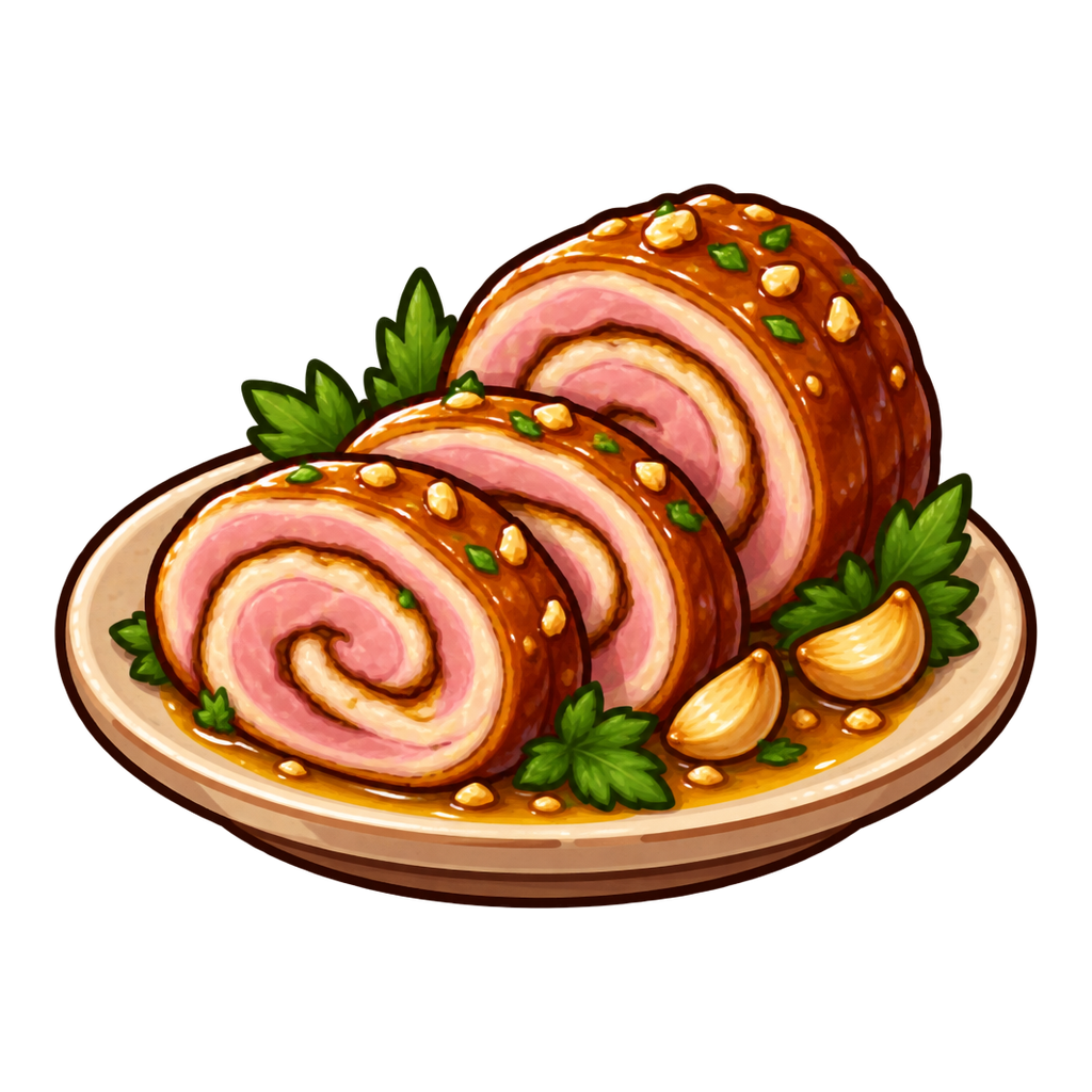 Garlic Snail Ham Roulade