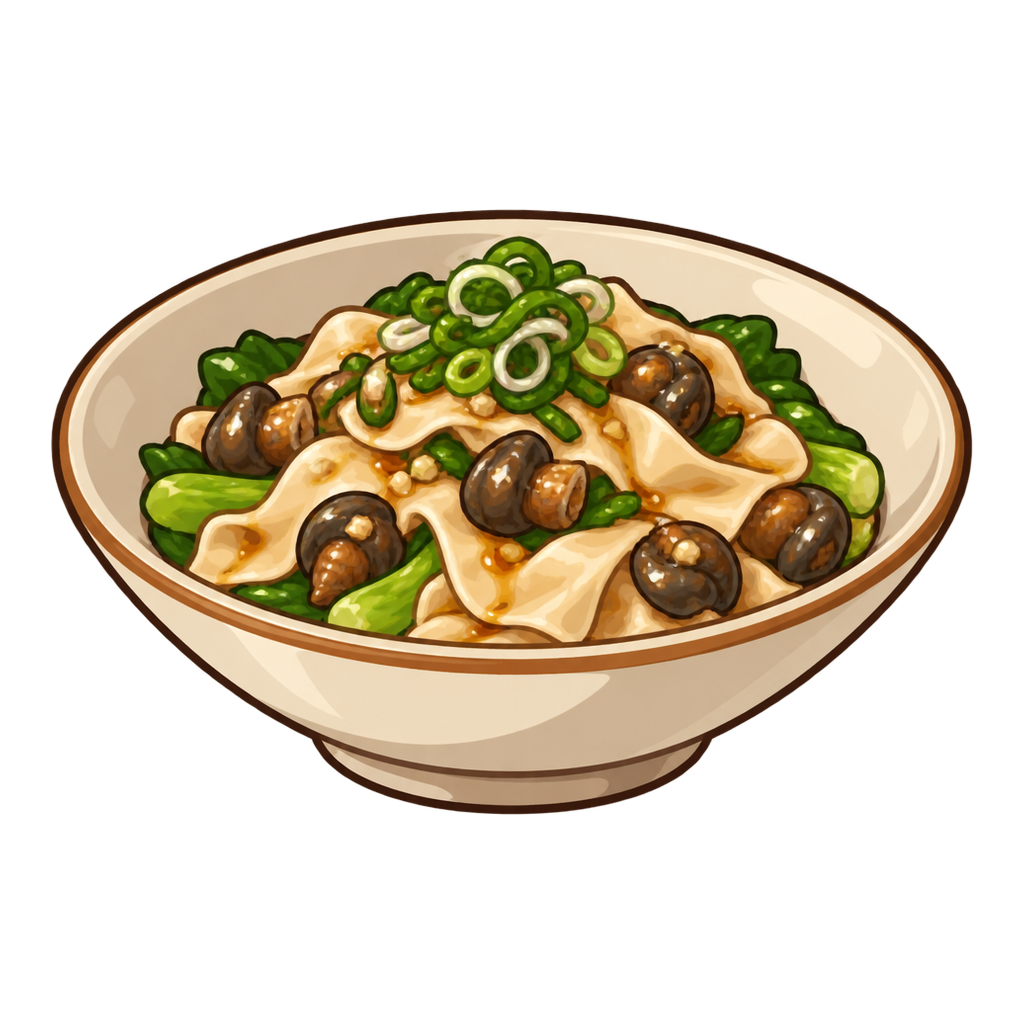 Garlic Snail Wonton Toss