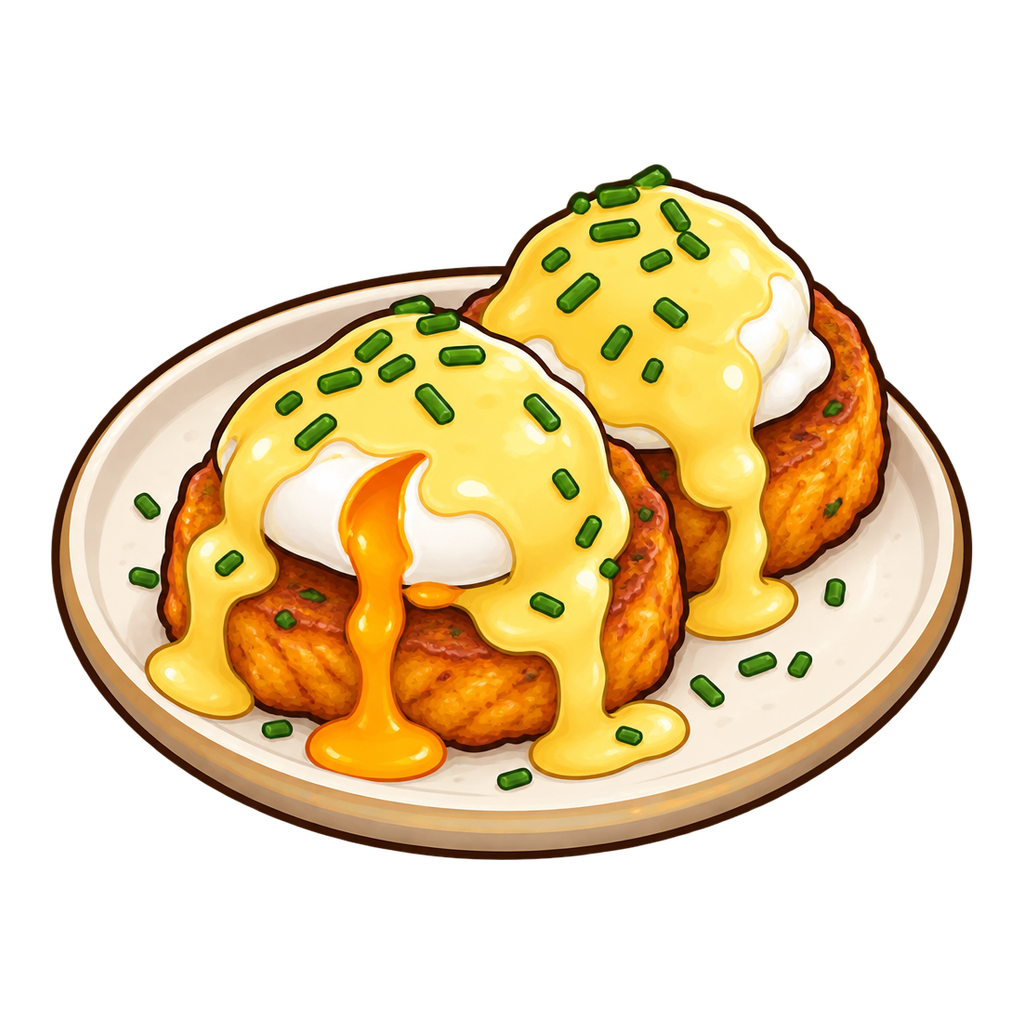 Golden Yam Benedict Cakes