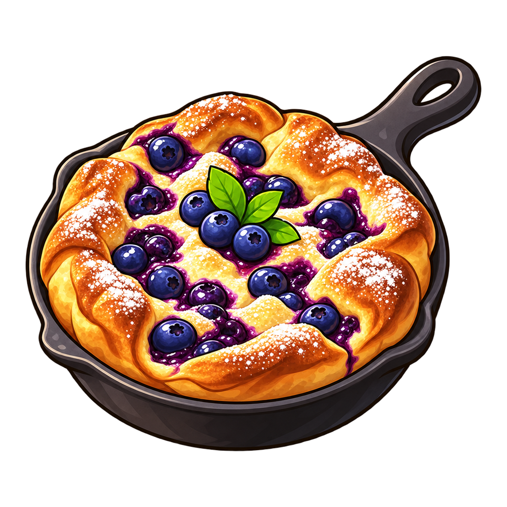 Impromptu Blueberry Skillet Puff