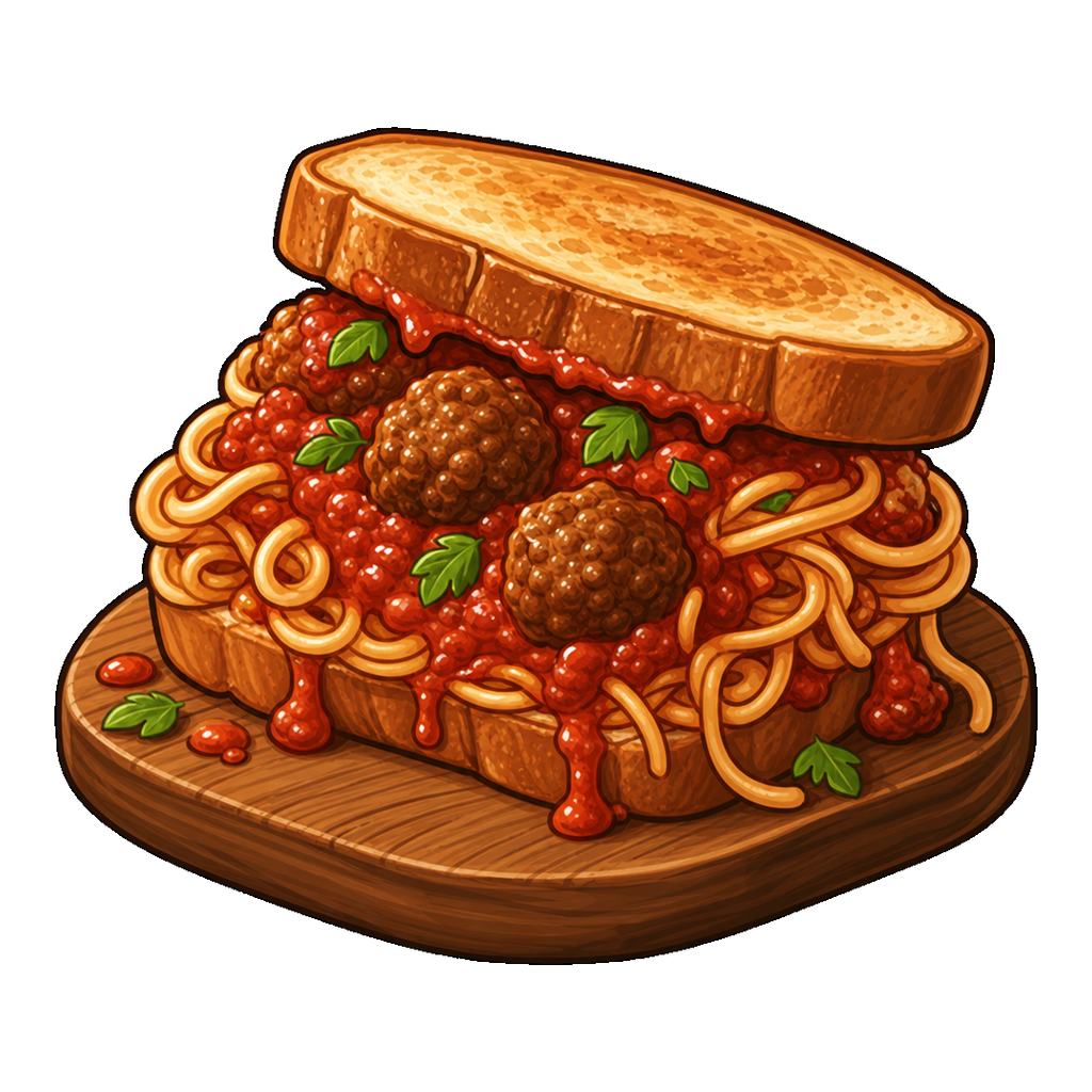 Improvised Spaghetti Sandwich Stack