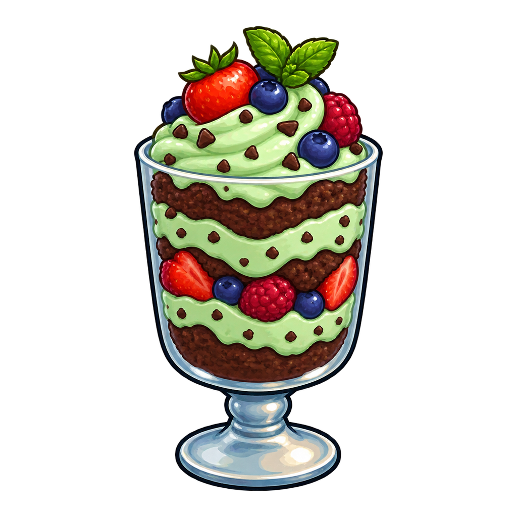 Minted Berry Fudge Trifle