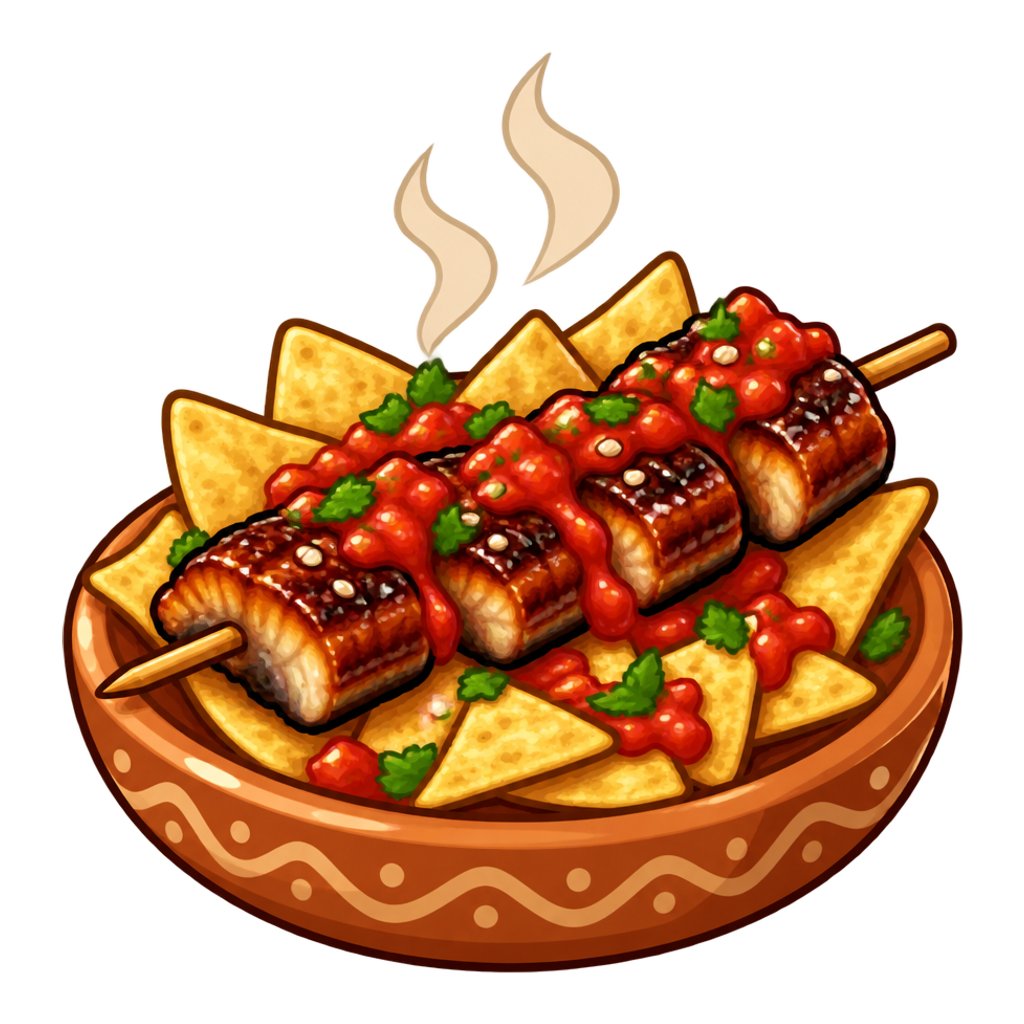 Salsa-Glazed Eel Crisps