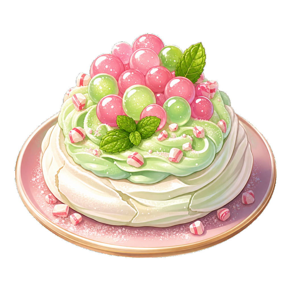Spearmint Bubble Berry Pavlova