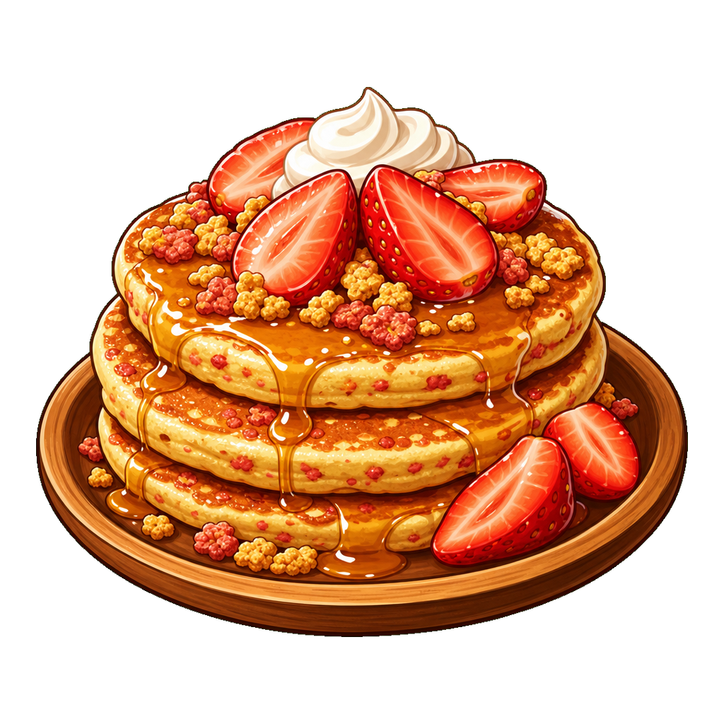 Strawberry Crunch Griddle Cakes