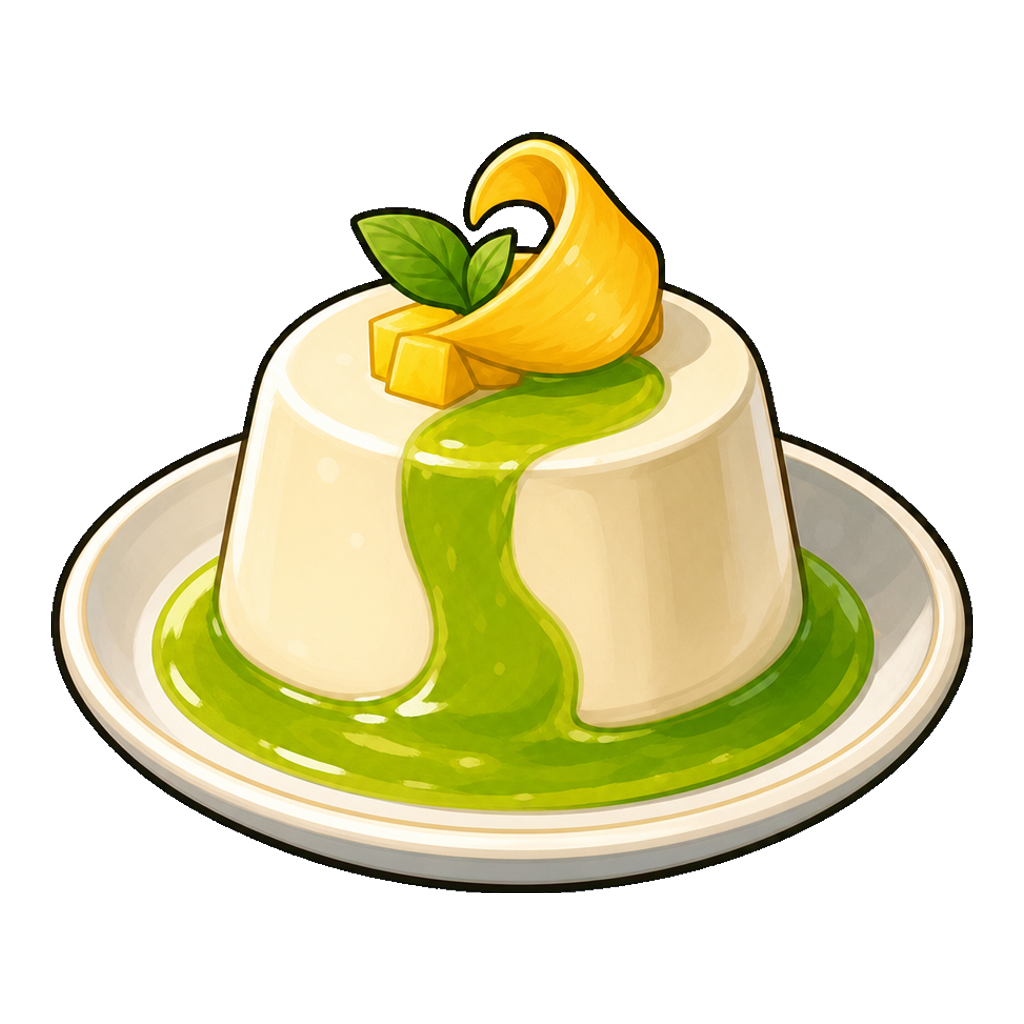 Verdant Mango Milk Panna Cotta